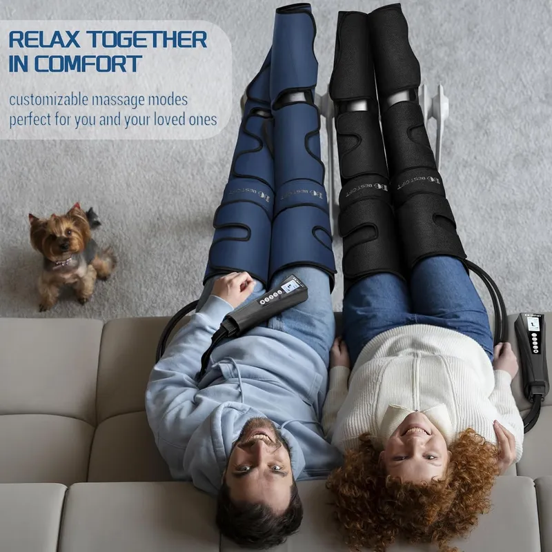 BESTGIFT Air Compression Foot & Leg Massager with Heat Comfort