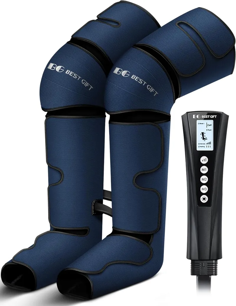 BESTGIFT Leg Air Compression Massager with Heat